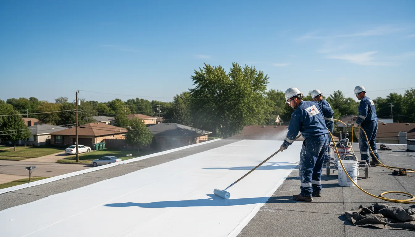 Commercial roof coating in Hudson, IL near me